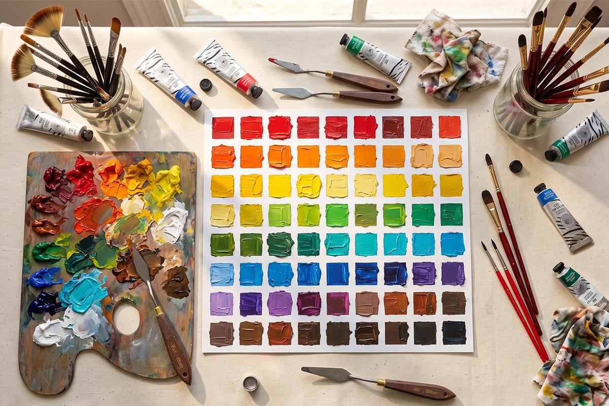 Oil Paint Color Mixing Chart