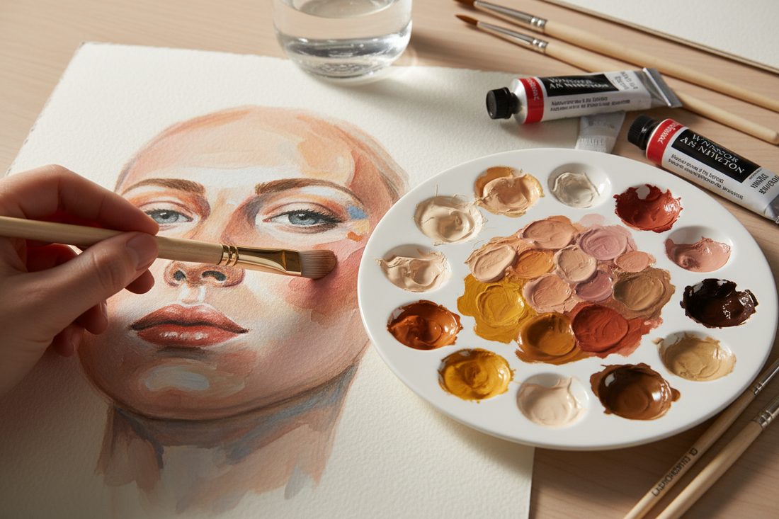 Gouache Portraits: Skin Tones, Paper, and Rework Limits