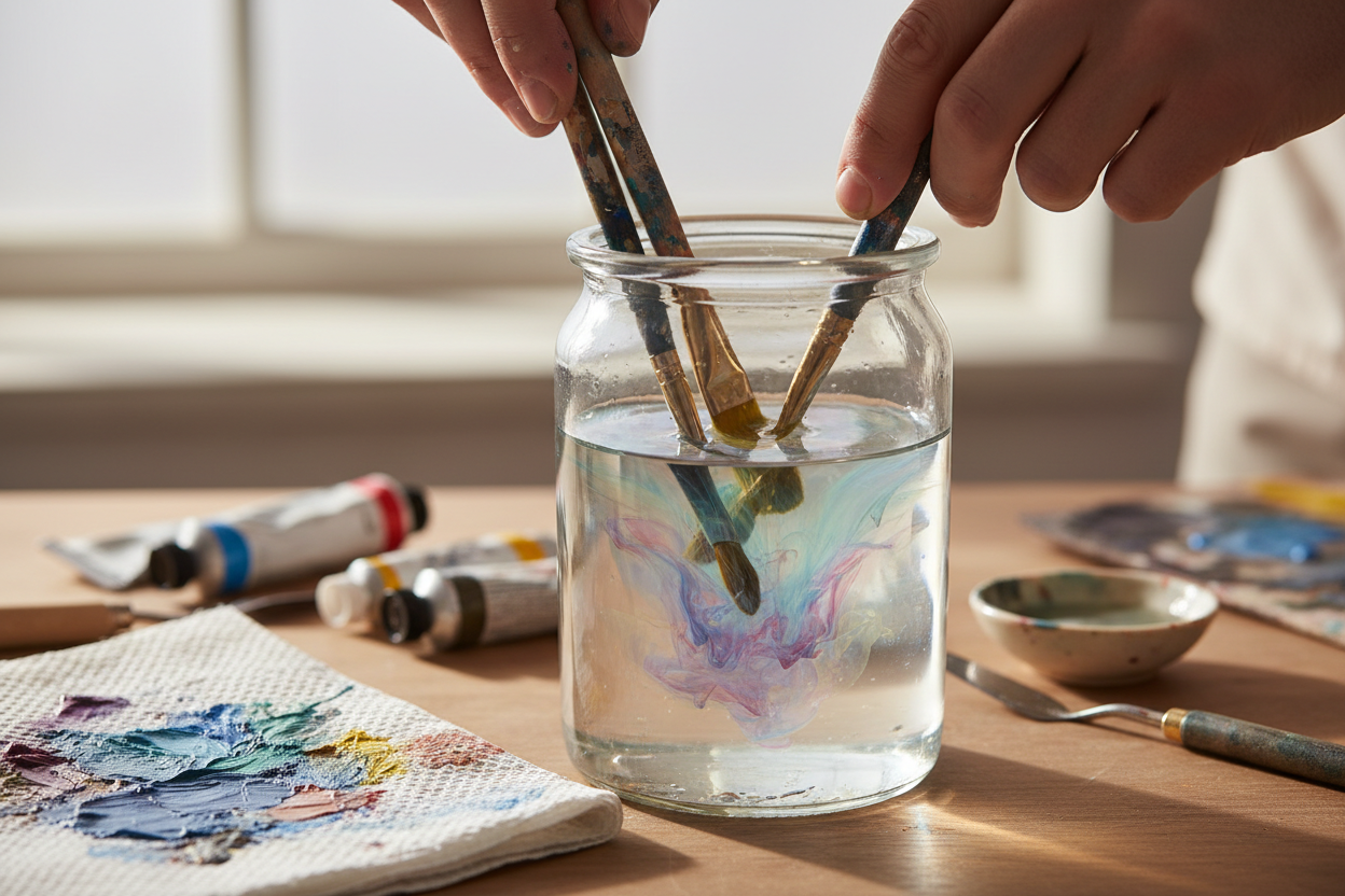 How to Clean Oil Paint Brushes Without Ruining Them