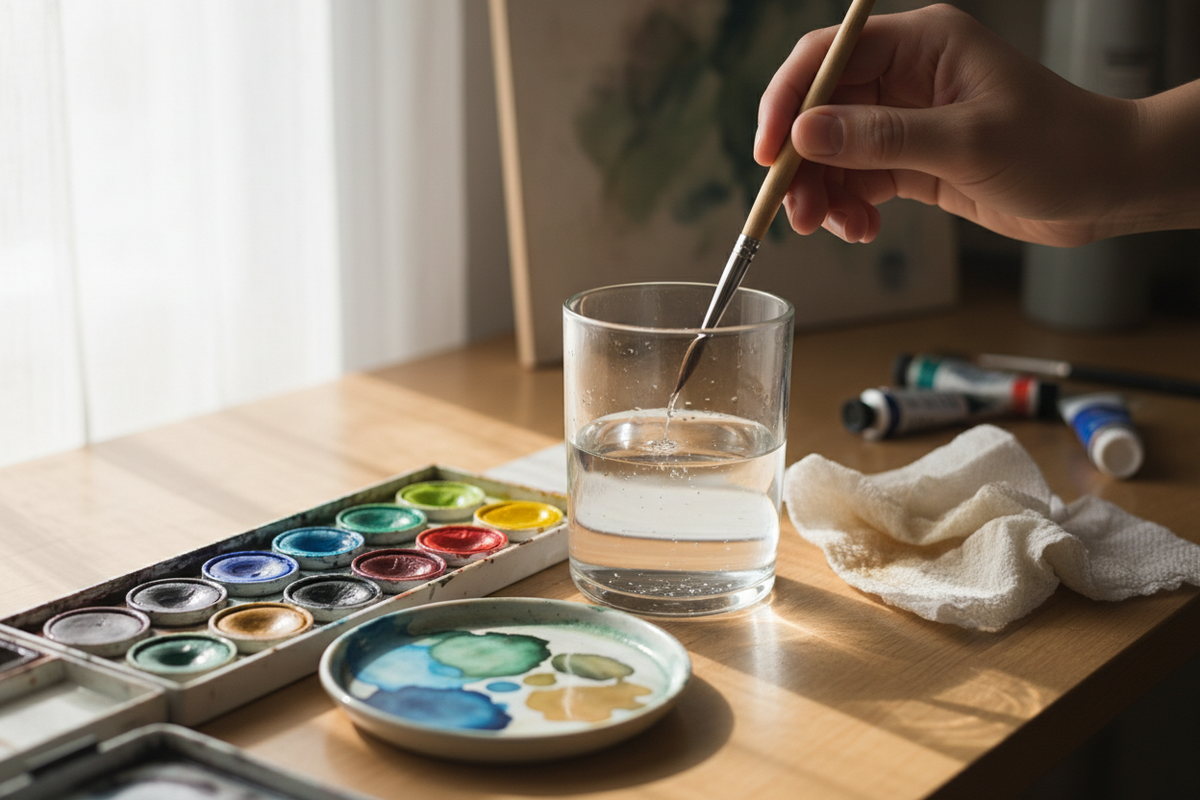 How to Clean Watercolor Brushes Without Ruining the Tip