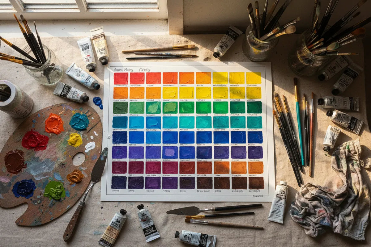 Oil Paint Color Mixing Chart