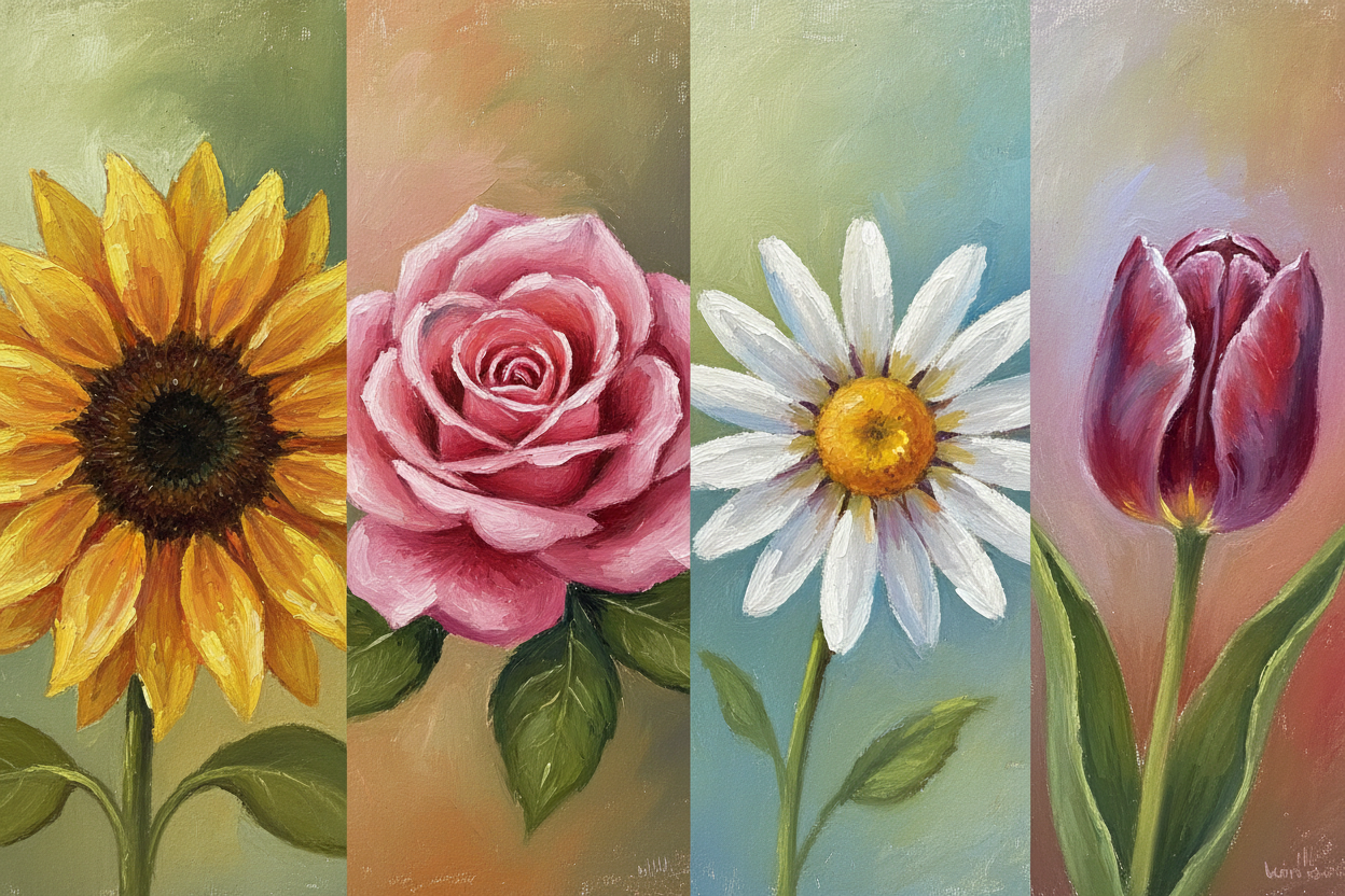 Oil Pastel Flowers: 4 Simple Studies for Beginners