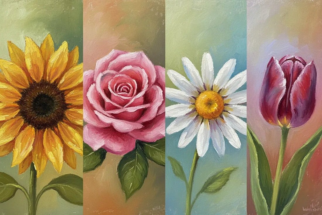 Oil Pastel Flowers: 4 Simple Studies for Beginners