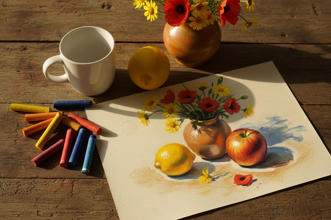Oil Pastel Still Life: Paper, Layer Order, and Simple Subject Choices