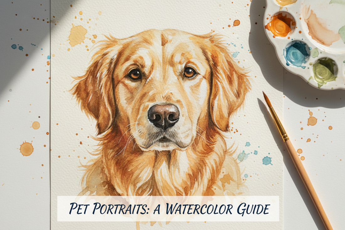 Watercolor Pet Portraits: Fur, Eyes, and Paper Choices