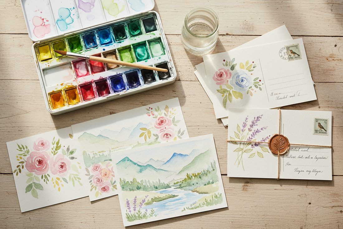 Watercolor Postcards: Paper, Paint, and Safe Mailing