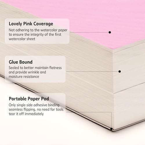 Paul Rubens Portable Travel Watercolor Paper Block 80 Sheets 3.81x5.31in Hot Press 140lb 100% Cotton