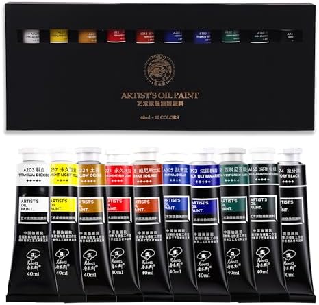 Paul Rubens Artist Oil Paint Set 10 Colors 40ml Large Tubes Professional Standard Colors for Canvas