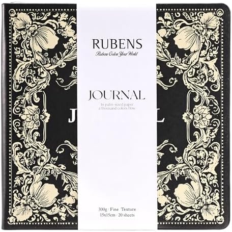 US Fulfillmen - Paul Rubens Watercolor Journal, 4.7x4.7 inch Watercolor Sketchbook, 20 Sheets 100% Cotton Soft Cover Travel Sketchbook, 140lb/300gsm Acid-Free Cold Press Watercolor Papers for Watercolor, Gouache, Acrylic