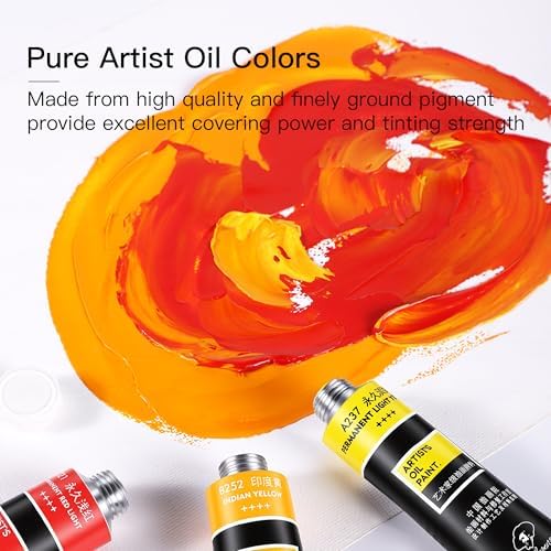 rubens Artist Oil Paint Set 10 Colors, 40ml Large Capacity Tubes Oil Color Paint for Canvas, Professional Oil Painting Colors, Standard Colors Oil Based Paint Supplies for Artists, Beginners