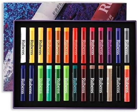 Paul Rubens Soft Oil Pastels Set 24 Colors Creamy Texture for Drawing Blending Layering Shading