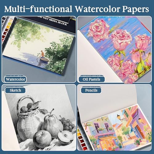 Paul Rubens Watercolor Paper Block 7.6x10.6in Cold Press 20 Sheets 200gsm 100% Cotton Sketchbook