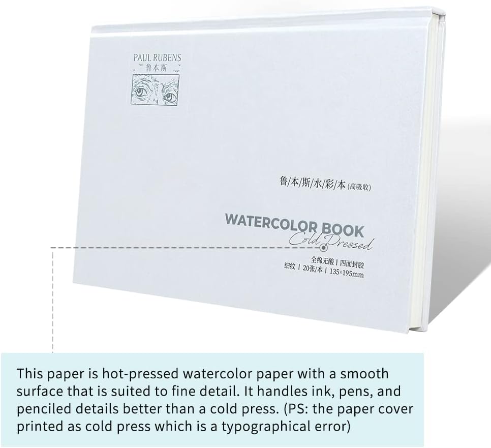 Paul Rubens Cold Press Watercolor Paper 40 Sheets 100 Cotton