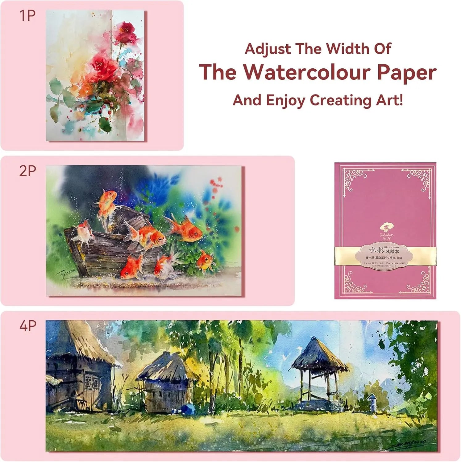 Paul Rubens Pink Organ Style Watercolor Journal