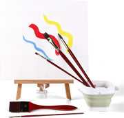 US Fulfillment - rubens Acrylic Paint Brushes, 5 Pcs Professional Paint Brushes Set, Long Wooden Handles Artist Series Brushes Nylon Bristles with Wide Flat, Flat, Round for Acrylic Oil Gouache Watercolor Painting