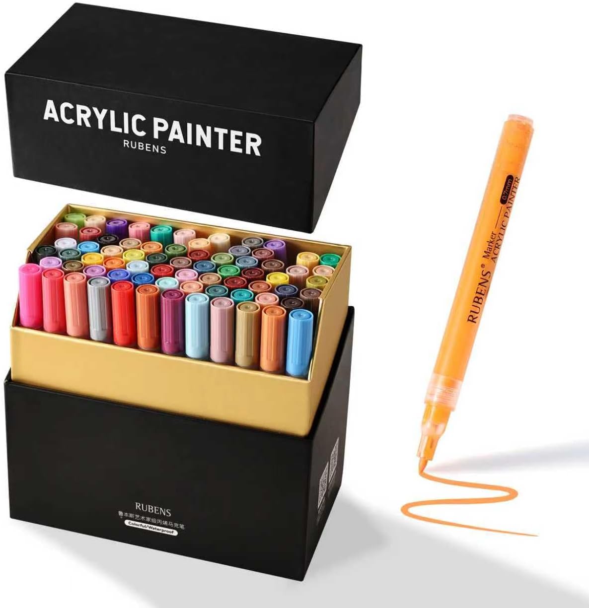 US Fulfillment - Paul Rubens 24 / 48 / 60 / 72 Colors Acrylic Paint Markers 0.7mm Fine Tip Waterpro