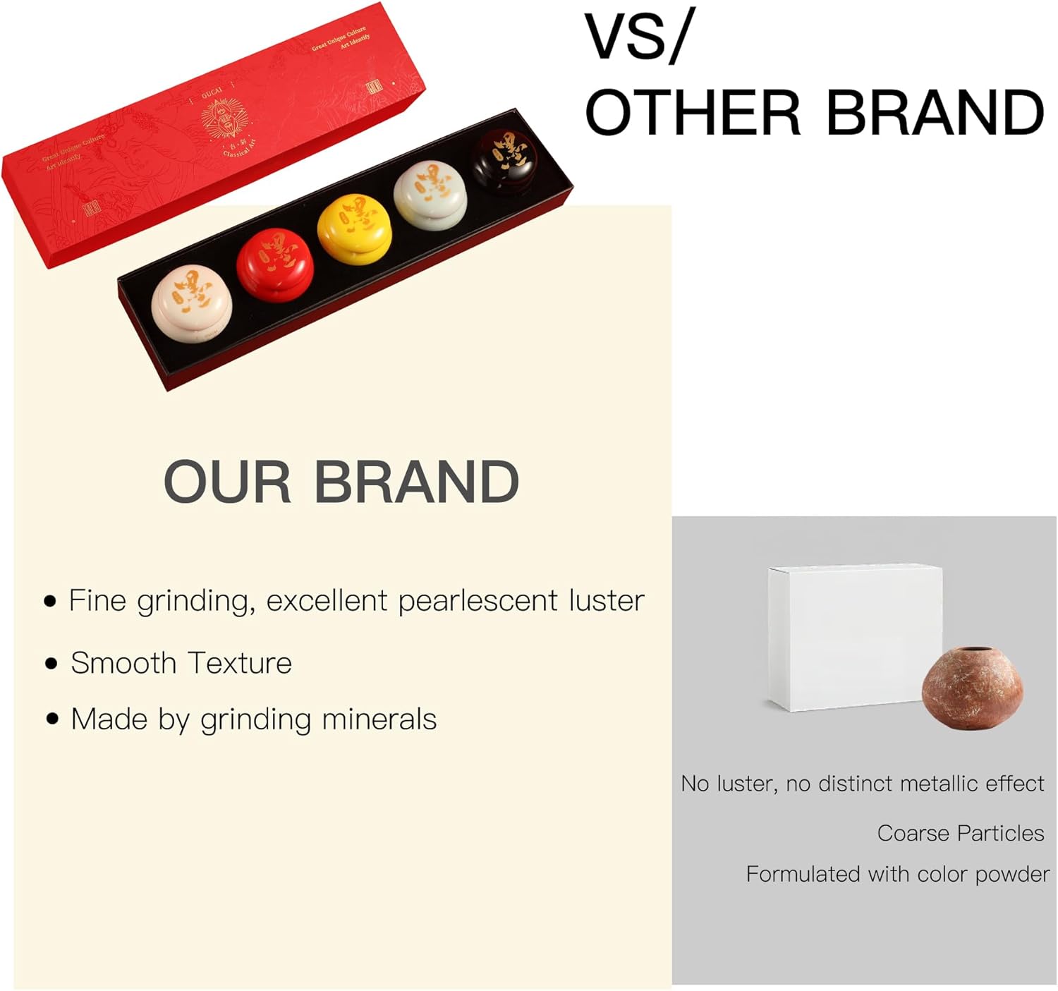 US Fulfillment - rubens Watercolor Paint, Handmade Red / Gold / Silver / Black / White / Multicolor Solid Watercolor, Black Chinese Ink with Sealed Ceramic Jar, Professional High Tinting Strength Watercolor Ink for Painting, Calligraphy, Letter