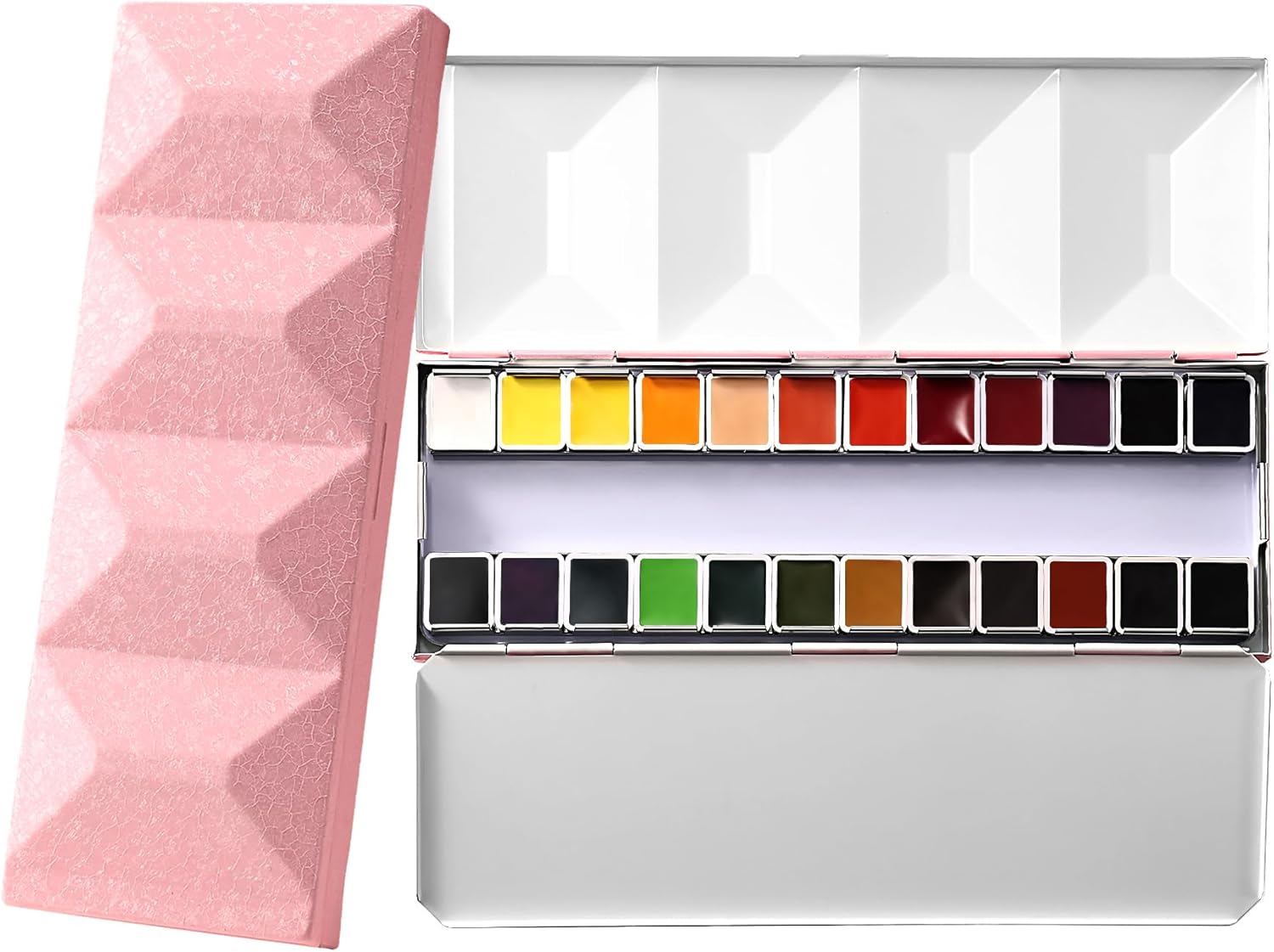 US Fulfillment - Paul Rubens Watercolor Paint Set 24 Colors Black / Moonlight / Peacock / Pink / Red