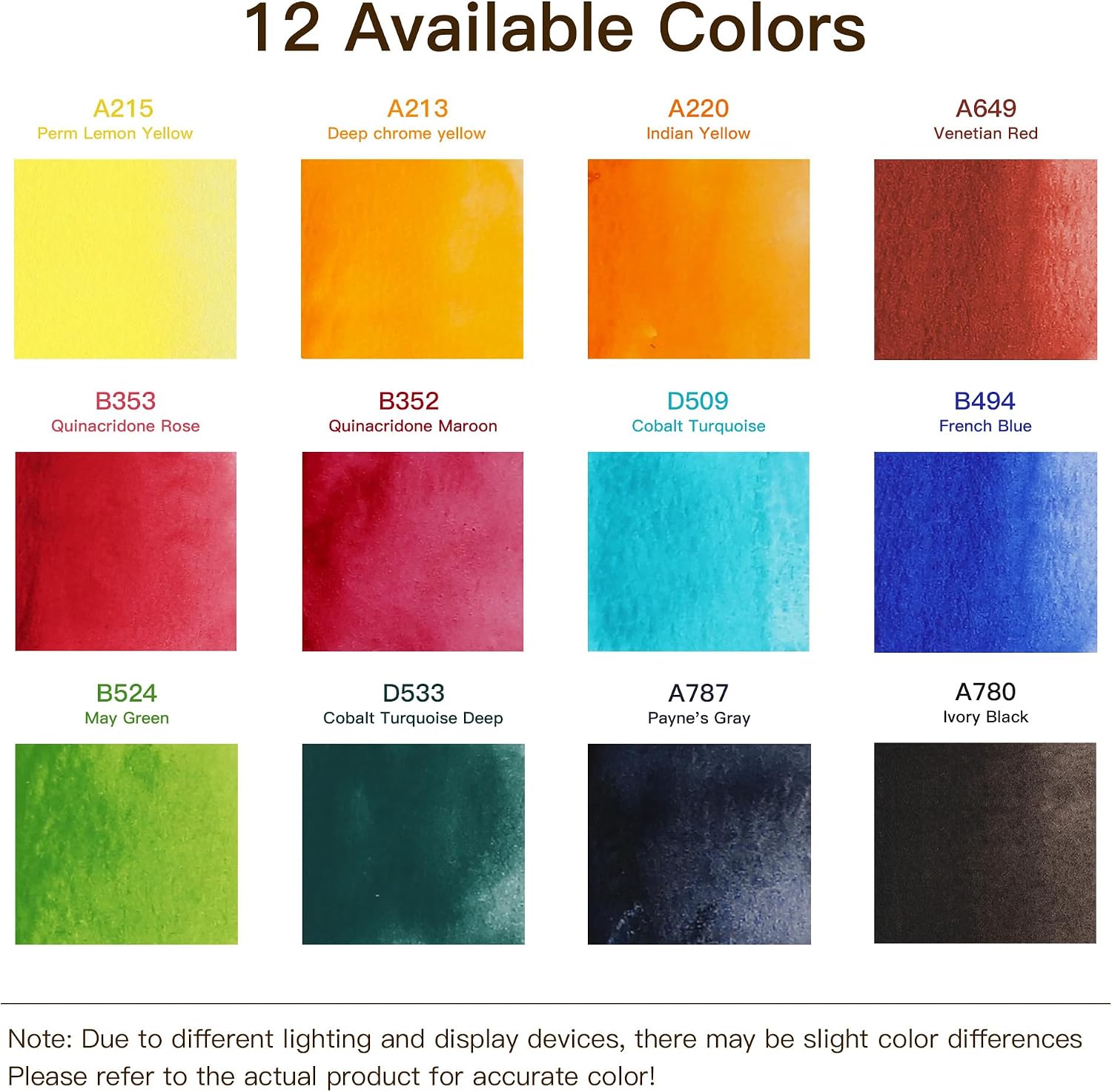 US Fulfillmen - Paul Rubens Artist Watercolor Paint Set, 6 Colors 5ml Tubes, Ideal for Travel