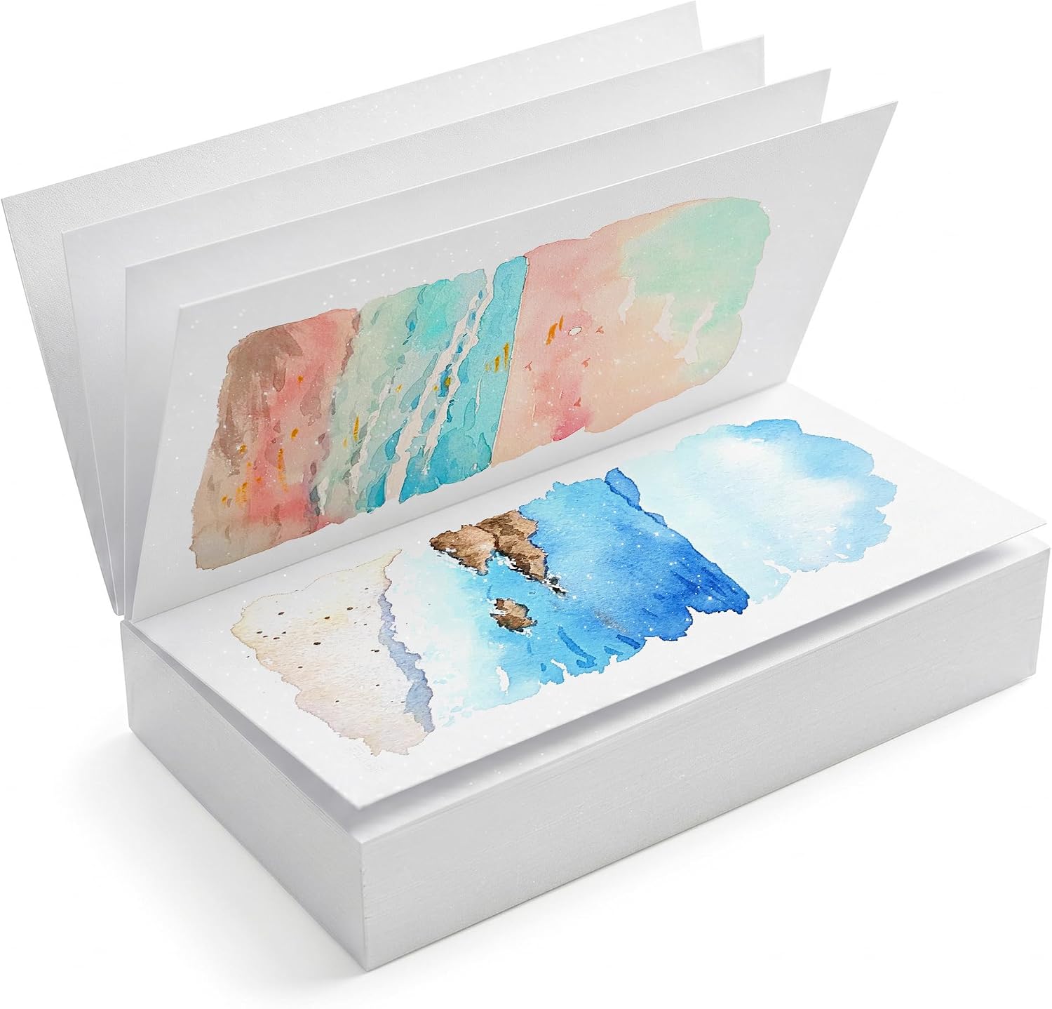 US Fulfillment - rubens Watercolor Paper Pad, Glitter Hot Pressed Paper, 80 Sheets 3.81”x5.31” / 5.31”x7.68” / 3.93”x9.84” Paper 140lb/300gsm, Portable 100% Cotton Watercolor Paper for Watercolor, Oil Pastels, Colored Pencil, Markers, Sketching