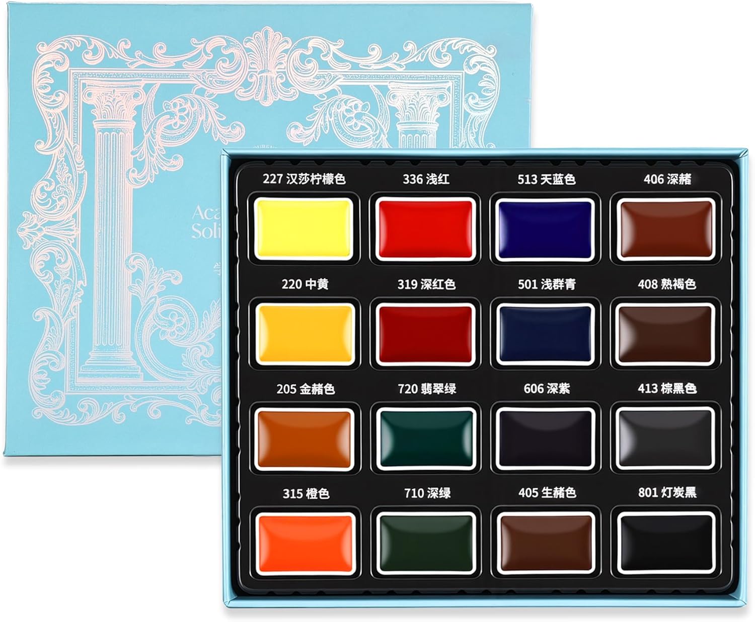 US Fulfillment - rubens Watercolor Paint Set 16 / 24 Colors, Full Pan Solid Artist Watercolors with Removable &amp; Refillable Pans, Highly Pigmented Watercolor, Portable Art Painting Set for Beginner, Artist, Adults