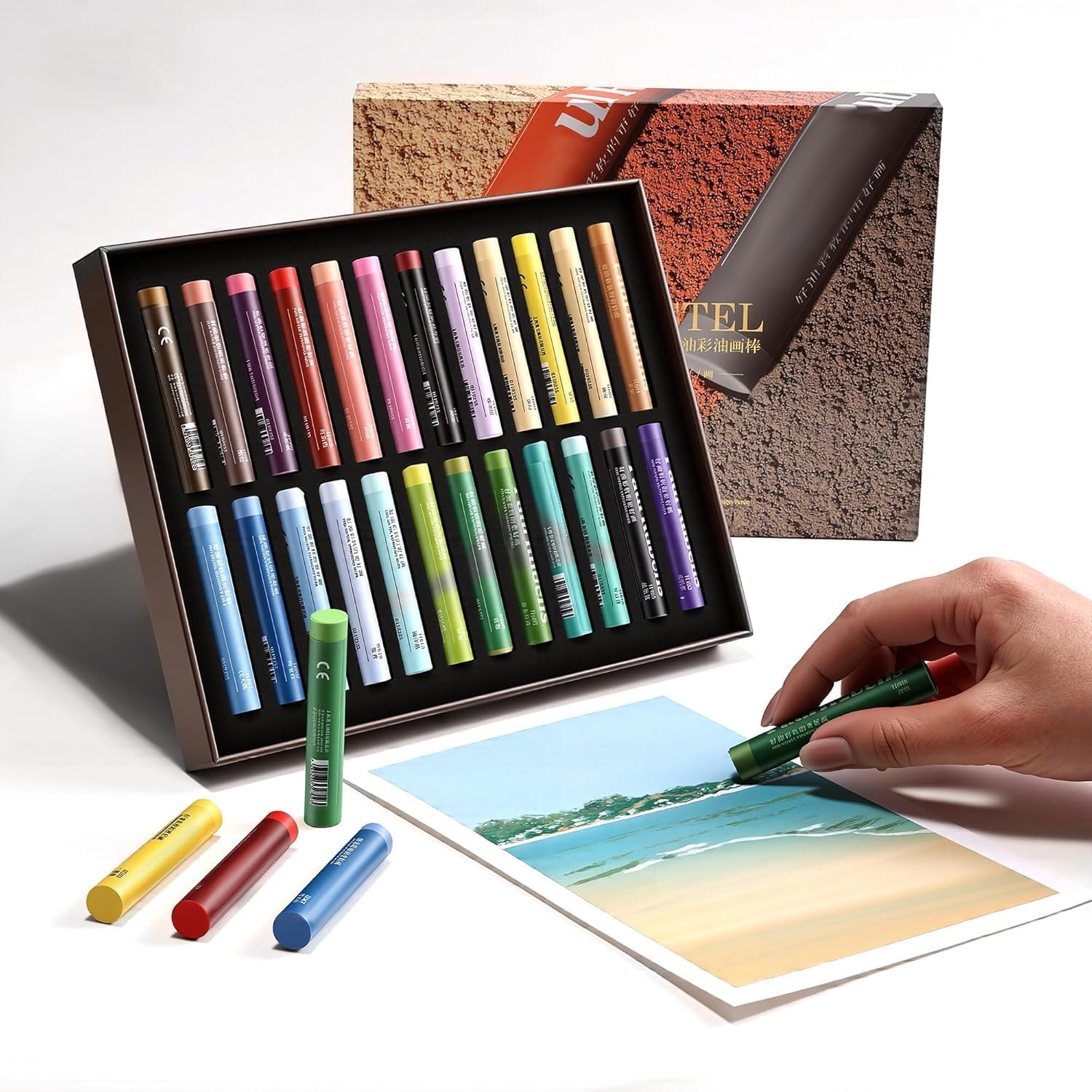 US Fulfillment - Paul Rubens Soft Oil Pastels Set 24 / 36 / 48 Basic Colors & 24 / 48 Morandi Colors Creamy Texture for Drawi
