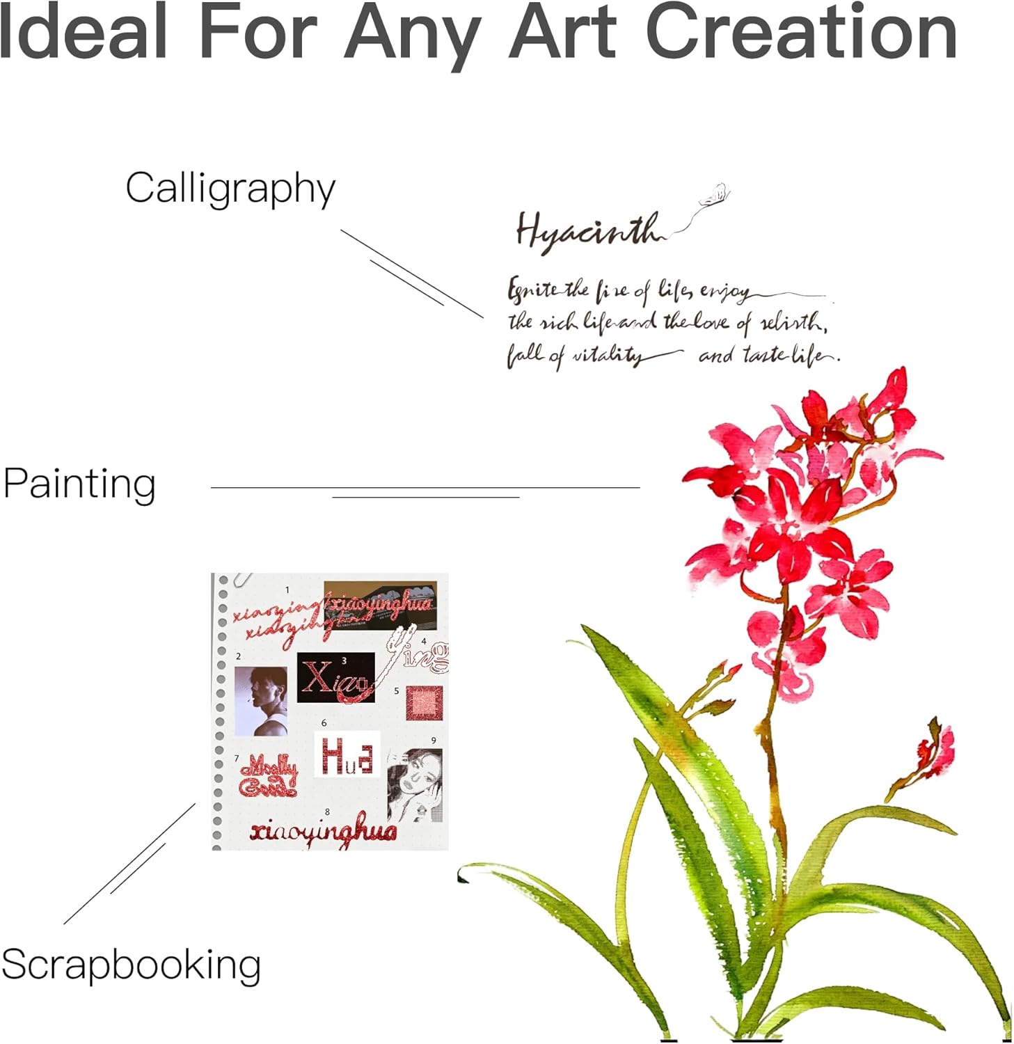 US Fulfillment - rubens Watercolor Paint, Handmade Red / Gold / Silver / Black / White / Multicolor Solid Watercolor, Black Chinese Ink with Sealed Ceramic Jar, Professional High Tinting Strength Watercolor Ink for Painting, Calligraphy, Letter
