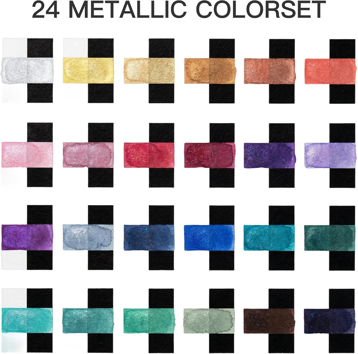 US Fulfillment - Paul Rubens Metallic Watercolor Paint Set 24/36/48/72 Colors, High Pigment