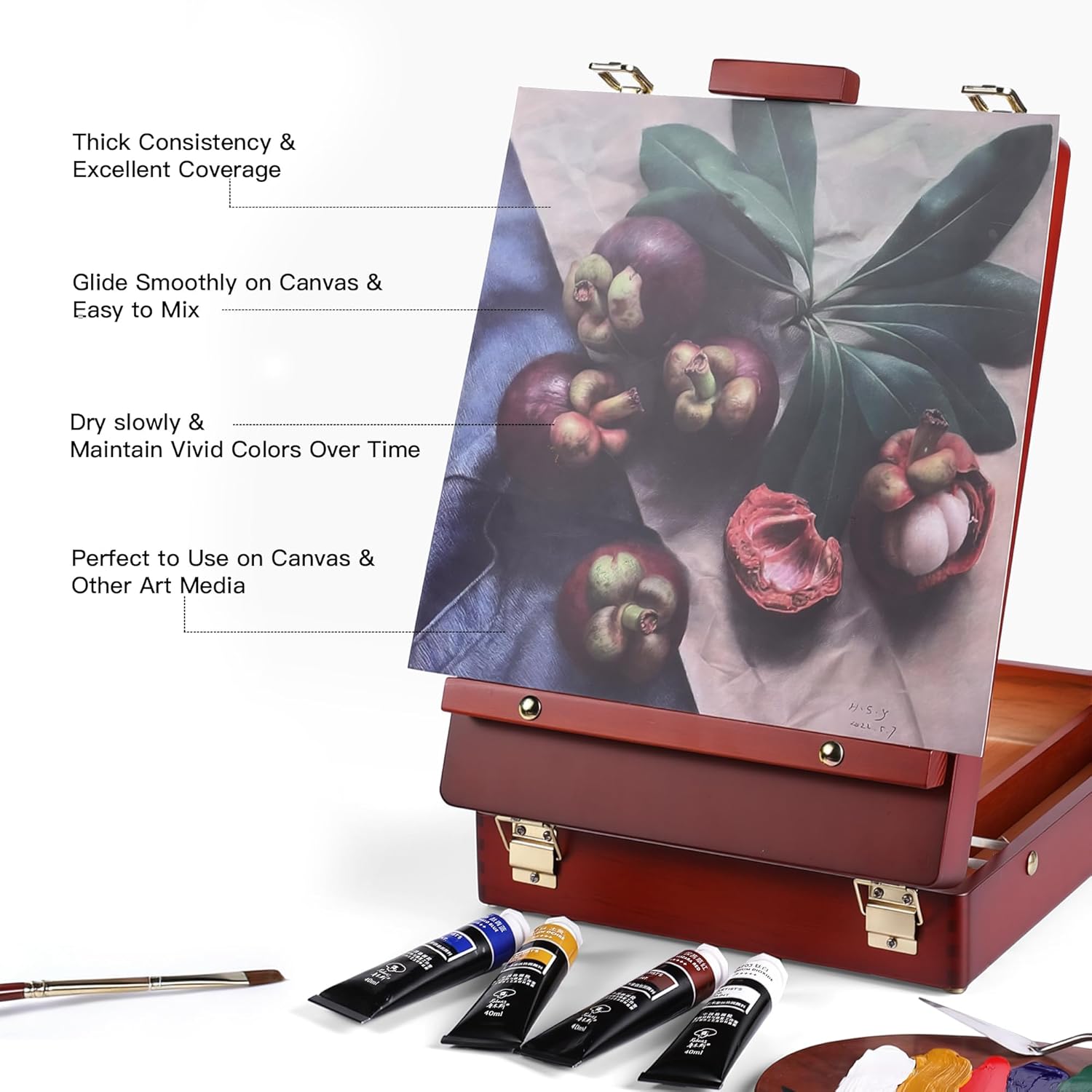 US Fulfillment - rubens Artist Oil Paint Set 10 Colors, 40ml Large Capacity Tubes Oil Color Paint for Canvas, Professional Oil Painting Colors, Landscape / Standard / Portrait /  Still Life Colors Oil Based Paint Supplies for Artists, Beginners
