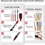 US Fulfillment - rubens Acrylic Paint Brushes, 5 Pcs Professional Paint Brushes Set, Long Wooden Handles Artist Series Brushes Nylon Bristles with Wide Flat, Flat, Round for Acrylic Oil Gouache Watercolor Painting