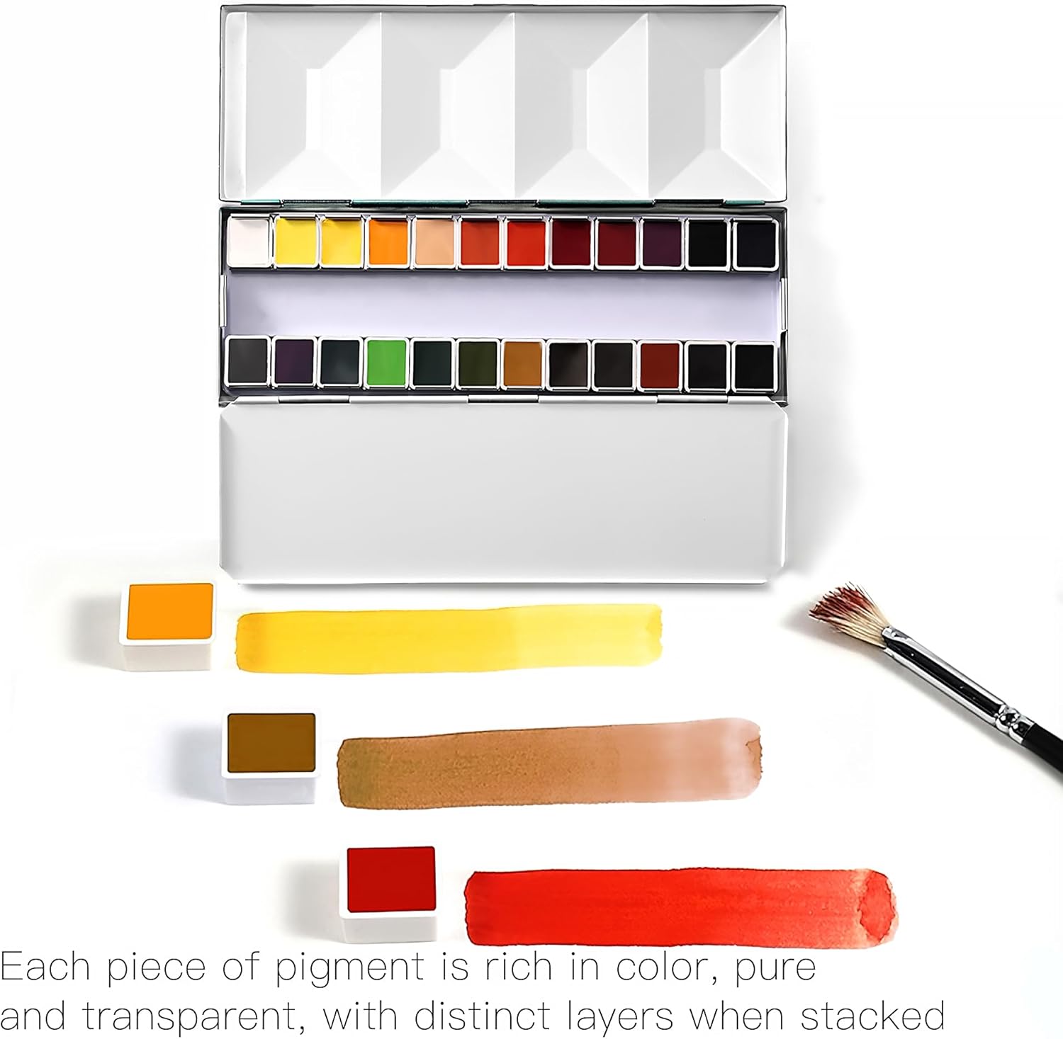US Fulfillment - Paul Rubens Watercolor Paint Set 24 Colors Black / Moonlight / Peacock / Pink / Red
