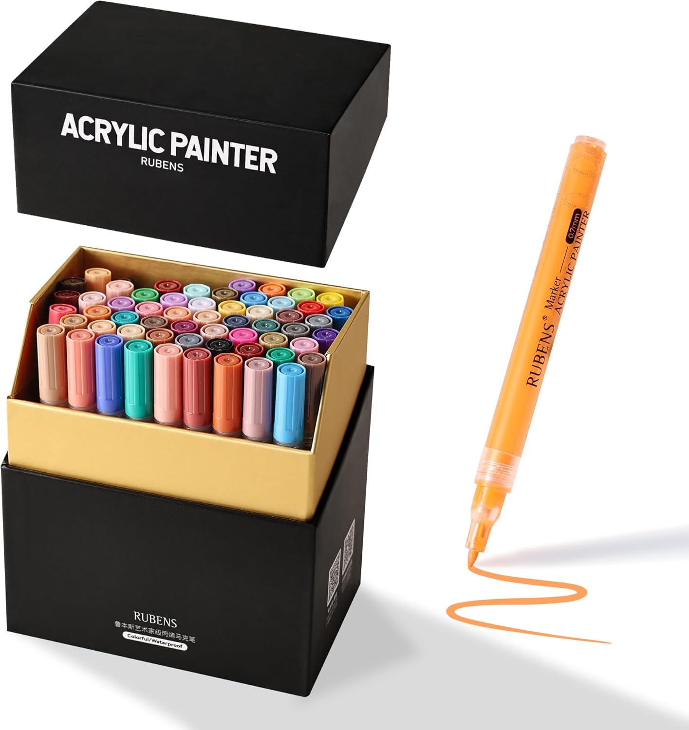 US Fulfillment - Paul Rubens 24 / 48 / 60 / 72 Colors Acrylic Paint Markers 0.7mm Fine Tip Waterpro