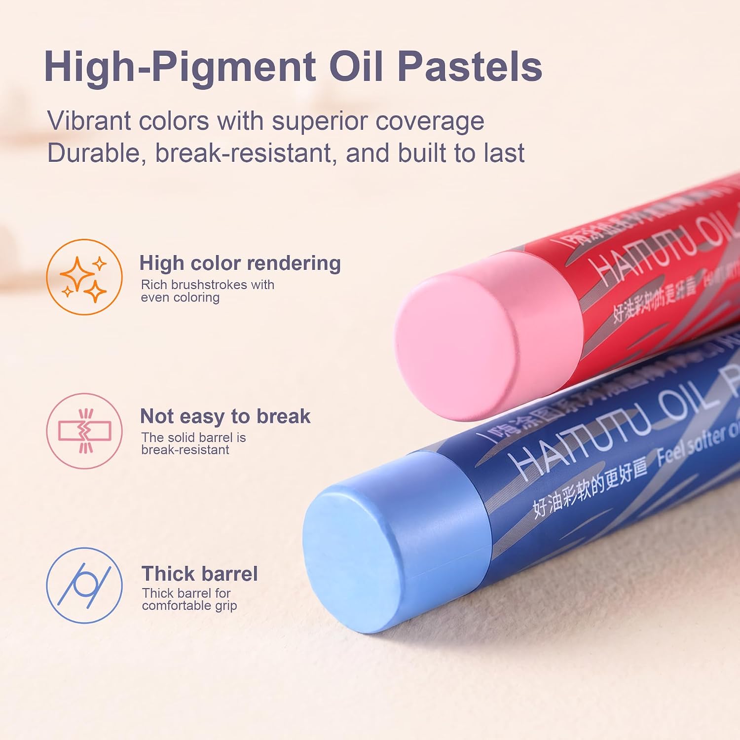 US Fulfillmen - Paul Rubens Oil Pastels Set of 48 Colors, Creamy & Easy Blending - 24 / 36  / 48 Colors / 48 Colors Set /  | 24 / 36 / 48 Macaron Colors | 24 / 48 Macaron Colors Set