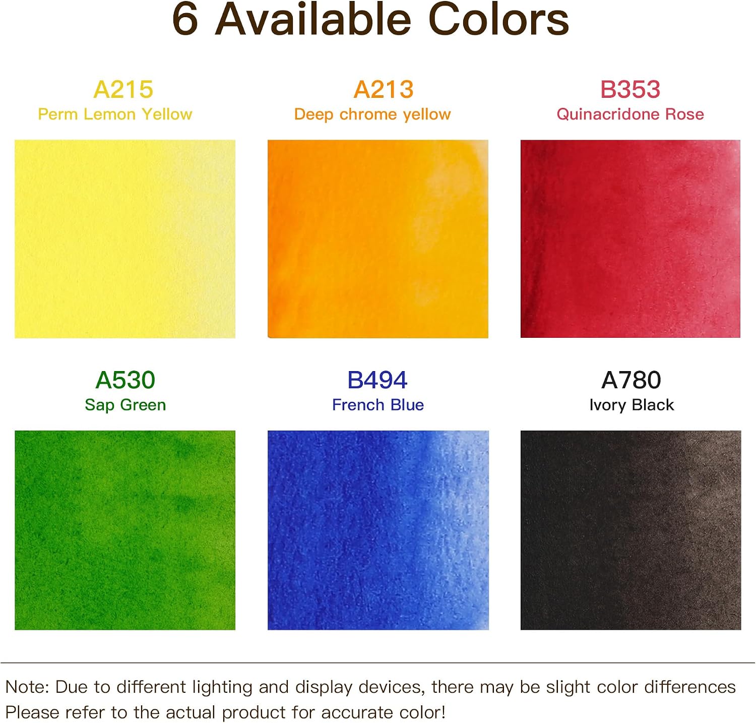 US Fulfillmen - Paul Rubens Artist Watercolor Paint Set, 6 Colors 5ml Tubes, Ideal for Travel