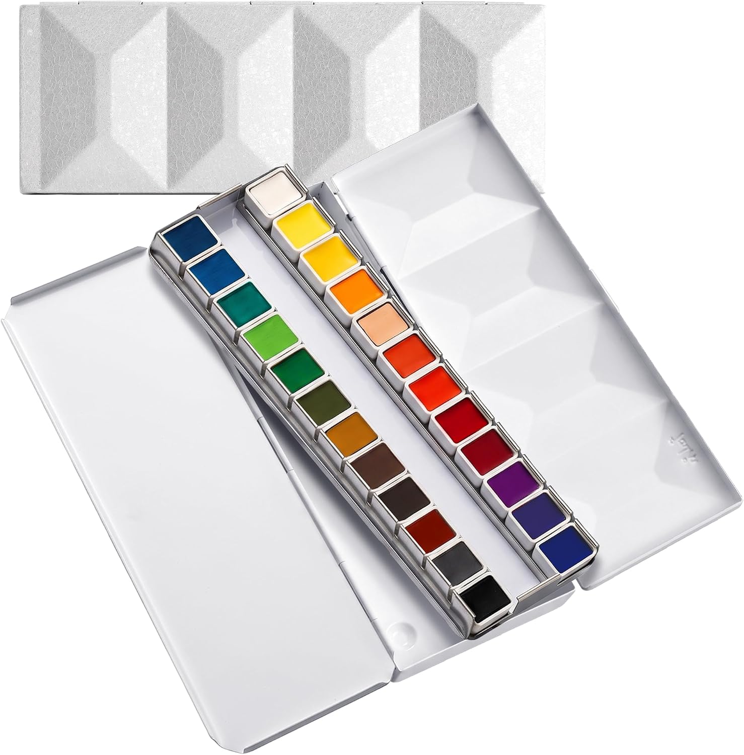 US Fulfillment - Paul Rubens Watercolor Paint Set 24 Colors Black / Moonlight / Peacock / Pink / Red