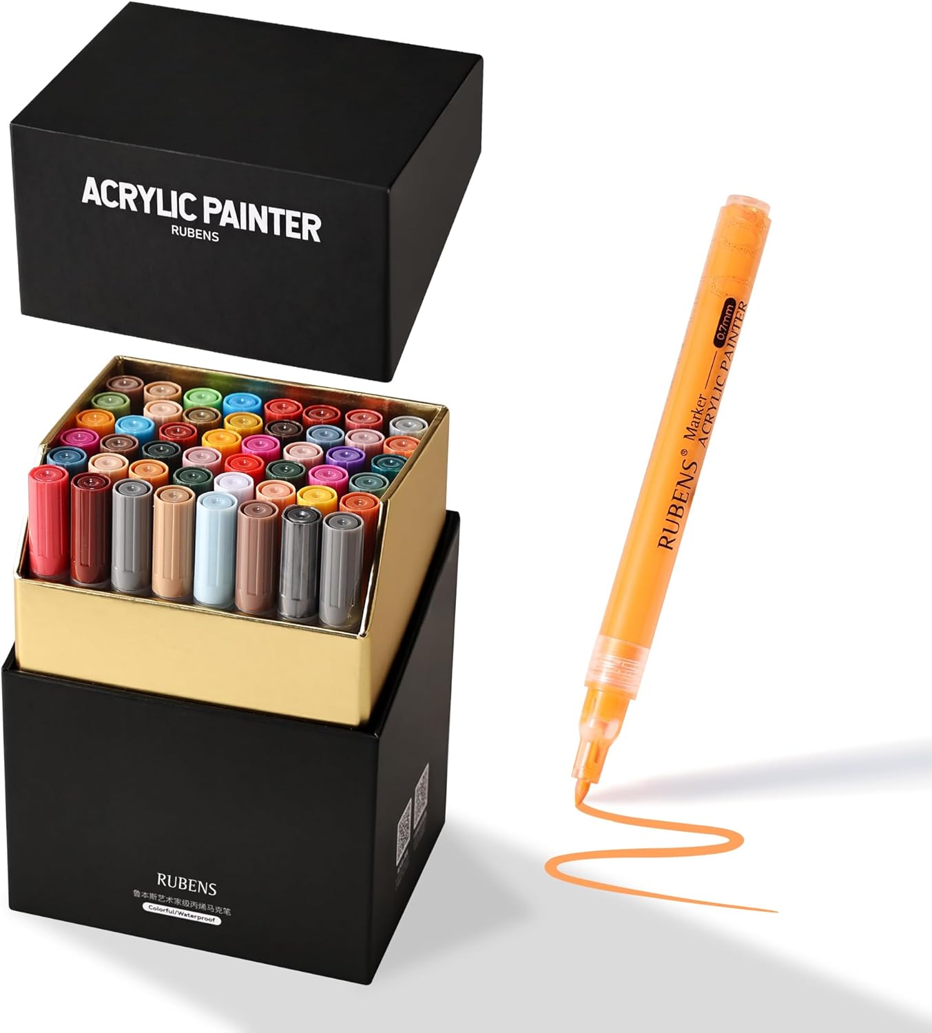 US Fulfillment - Paul Rubens 24 / 48 / 60 / 72 Colors Acrylic Paint Markers 0.7mm Fine Tip Waterpro