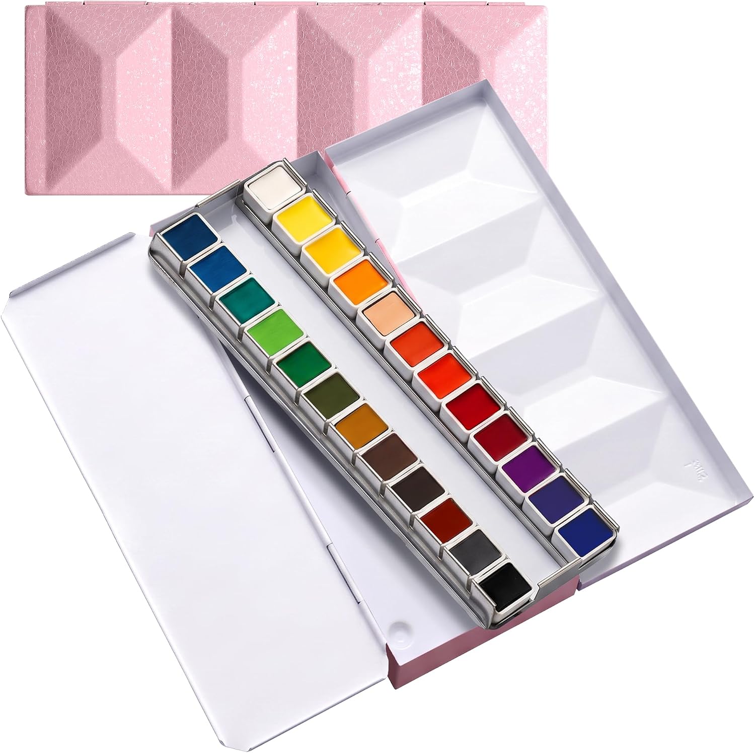 US Fulfillment - Paul Rubens Watercolor Paint Set 24 Colors Black / Moonlight / Peacock / Pink / Red