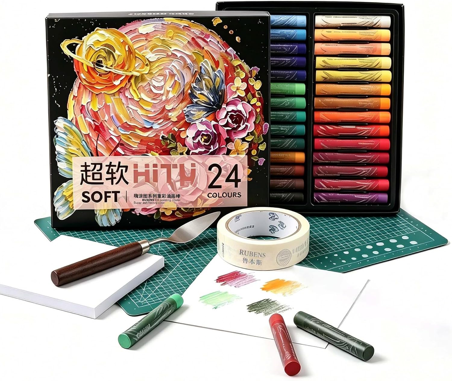 US Fulfillmen - Paul Rubens Oil Pastels Set of 48 Colors, Creamy & Easy Blending - 24 / 36  / 48 Colors / 48 Colors Set /  | 24 / 36 / 48 Macaron Colors | 24 / 48 Macaron Colors Set