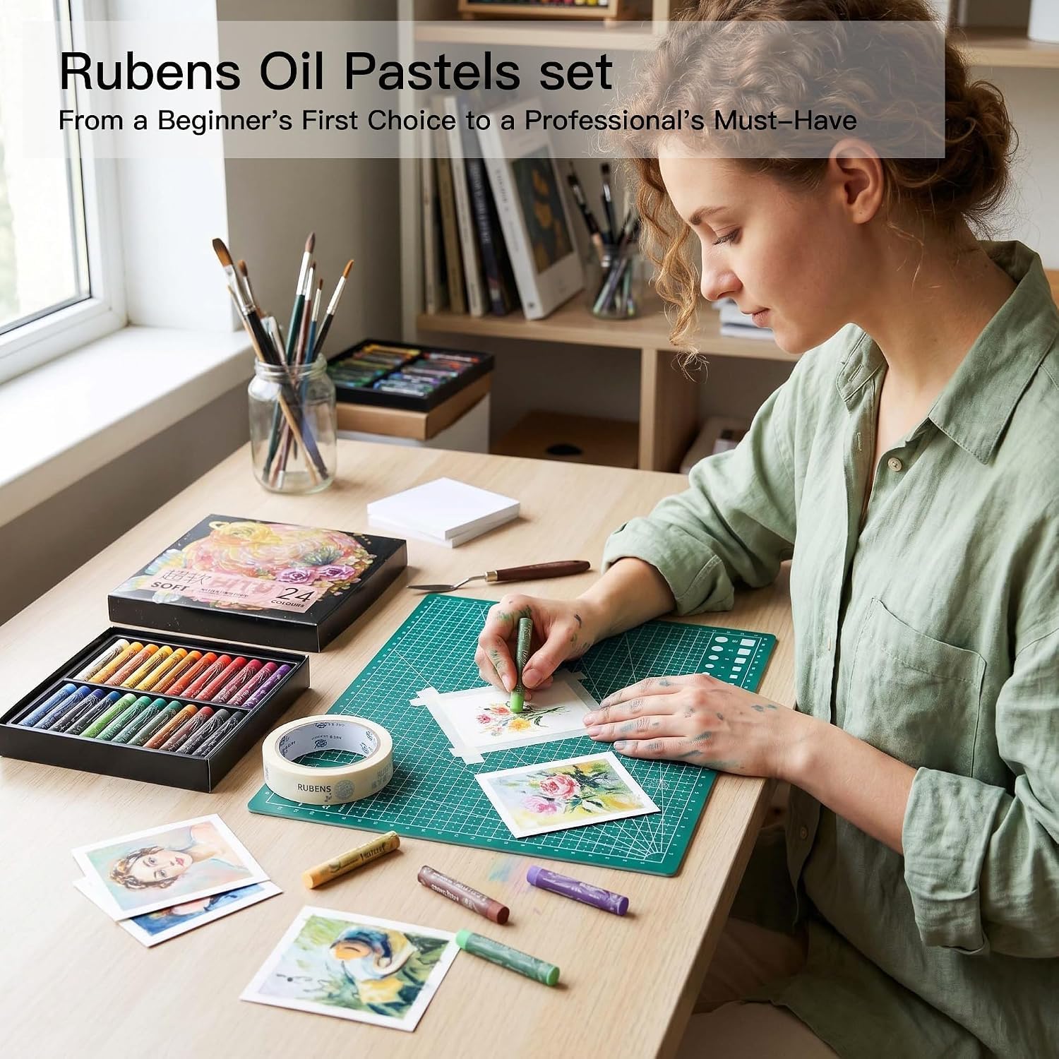 US Fulfillmen - Paul Rubens Oil Pastels Set of 48 Colors, Creamy & Easy Blending - 24 / 36  / 48 Colors / 48 Colors Set /  | 24 / 36 / 48 Macaron Colors | 24 / 48 Macaron Colors Set