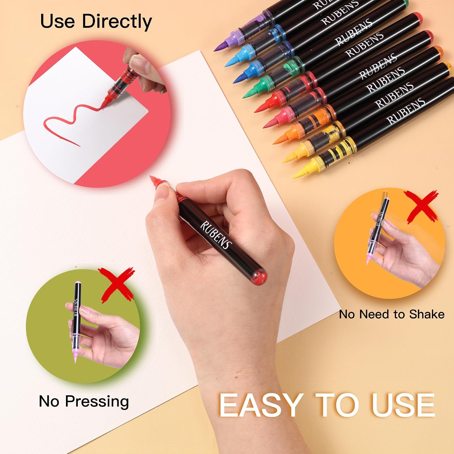 US Fulfillmen - Paul Rubens 48 Colors Acrylic Paint Markers with Canvas Bag