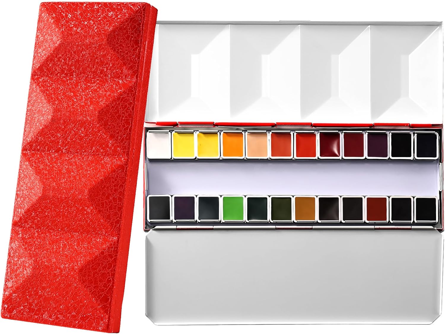 US Fulfillment - Paul Rubens Watercolor Paint Set 24 Colors Black / Moonlight / Peacock / Pink / Red