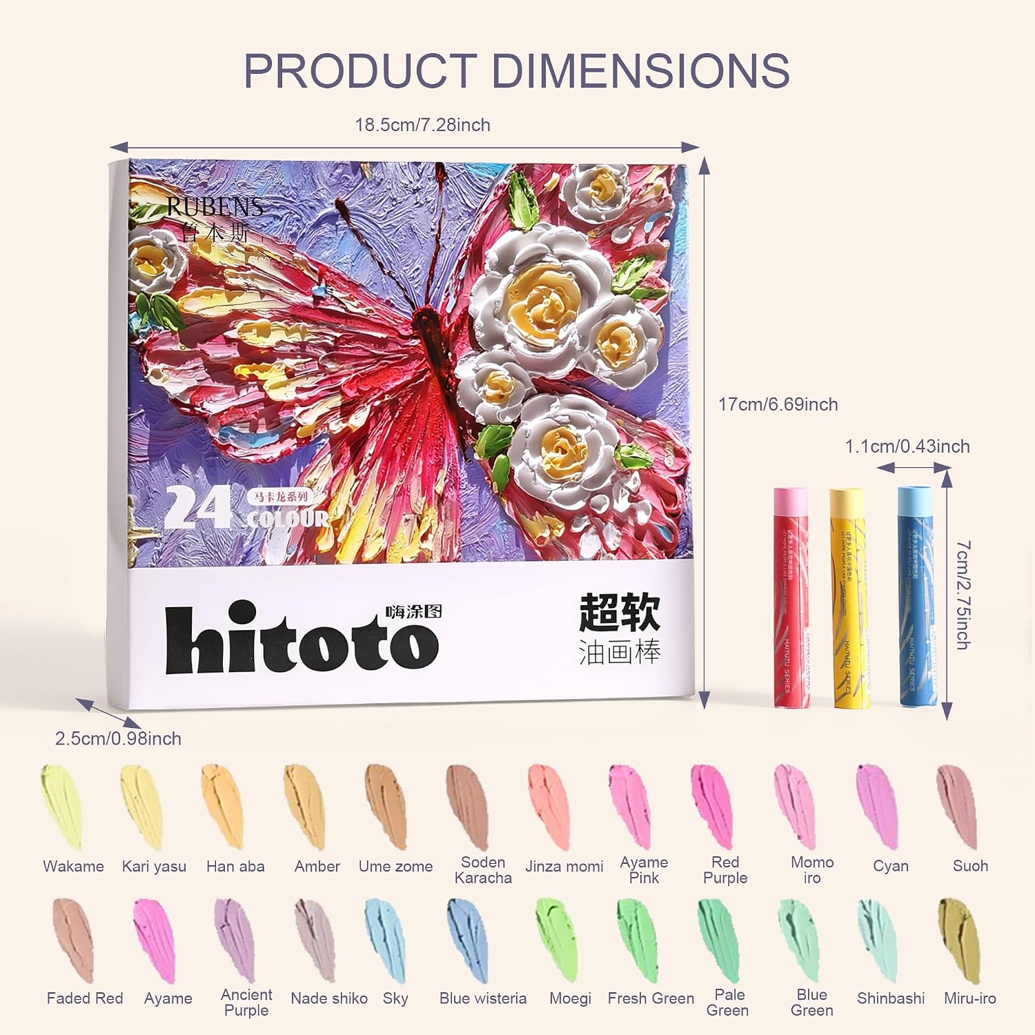 US Fulfillmen - Paul Rubens Oil Pastels Set of 48 Colors, Creamy & Easy Blending - 24 / 36  / 48 Colors / 48 Colors Set /  | 24 / 36 / 48 Macaron Colors | 24 / 48 Macaron Colors Set