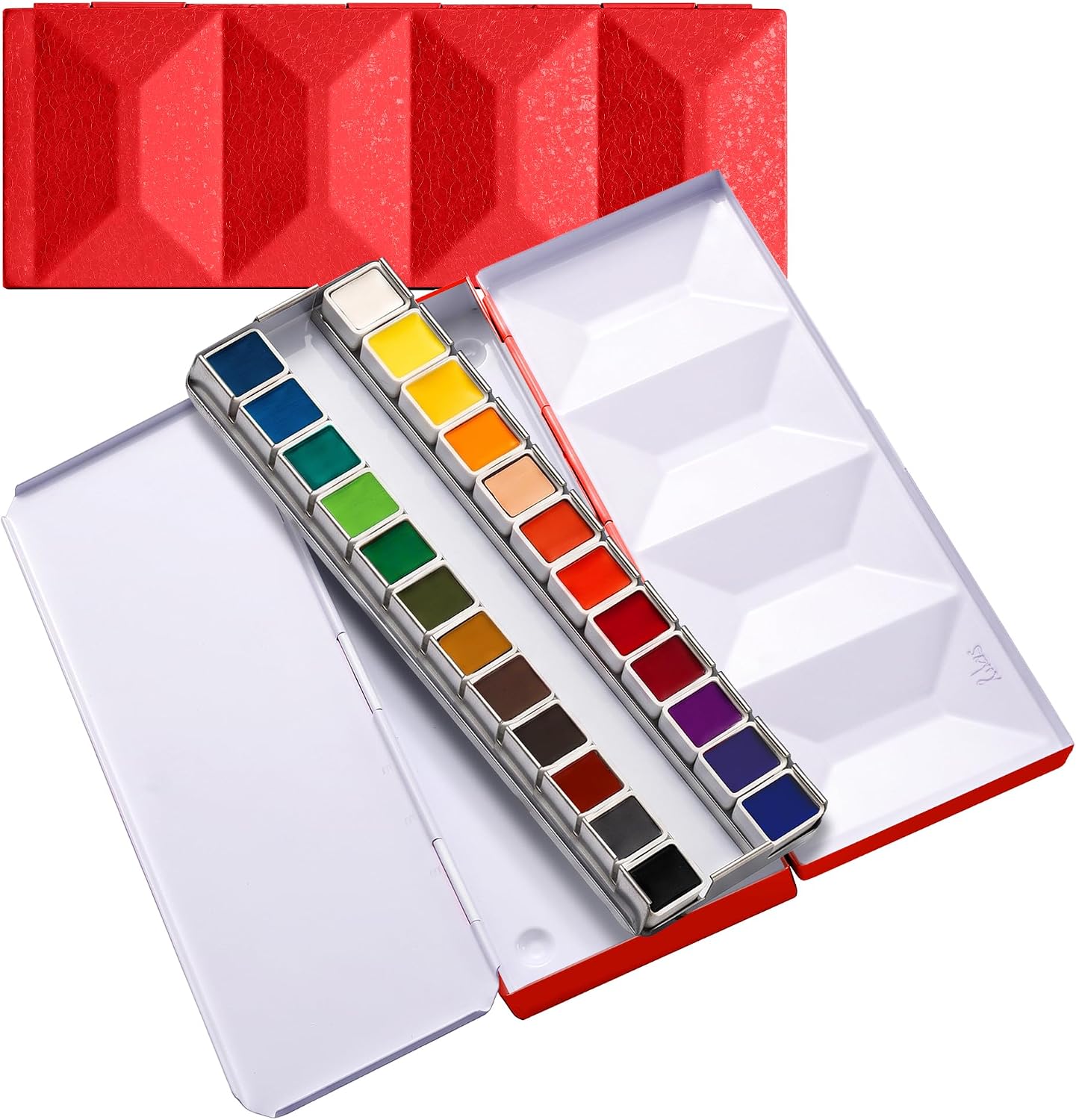 US Fulfillment - Paul Rubens Watercolor Paint Set 24 Colors Black / Moonlight / Peacock / Pink / Red