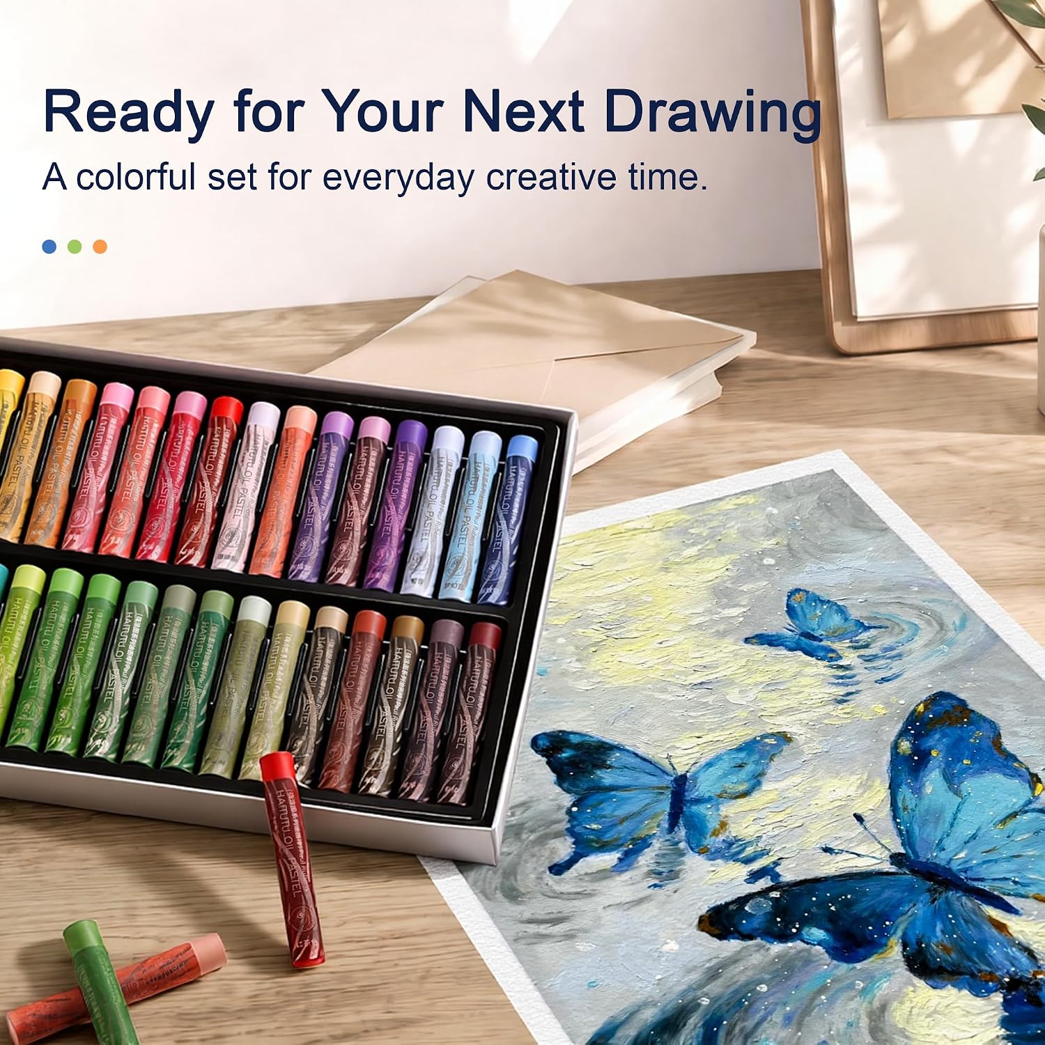US Fulfillment - Paul Rubens Oil Pastels Set of 36 Muted Gray Colors, Creamy & Blendable