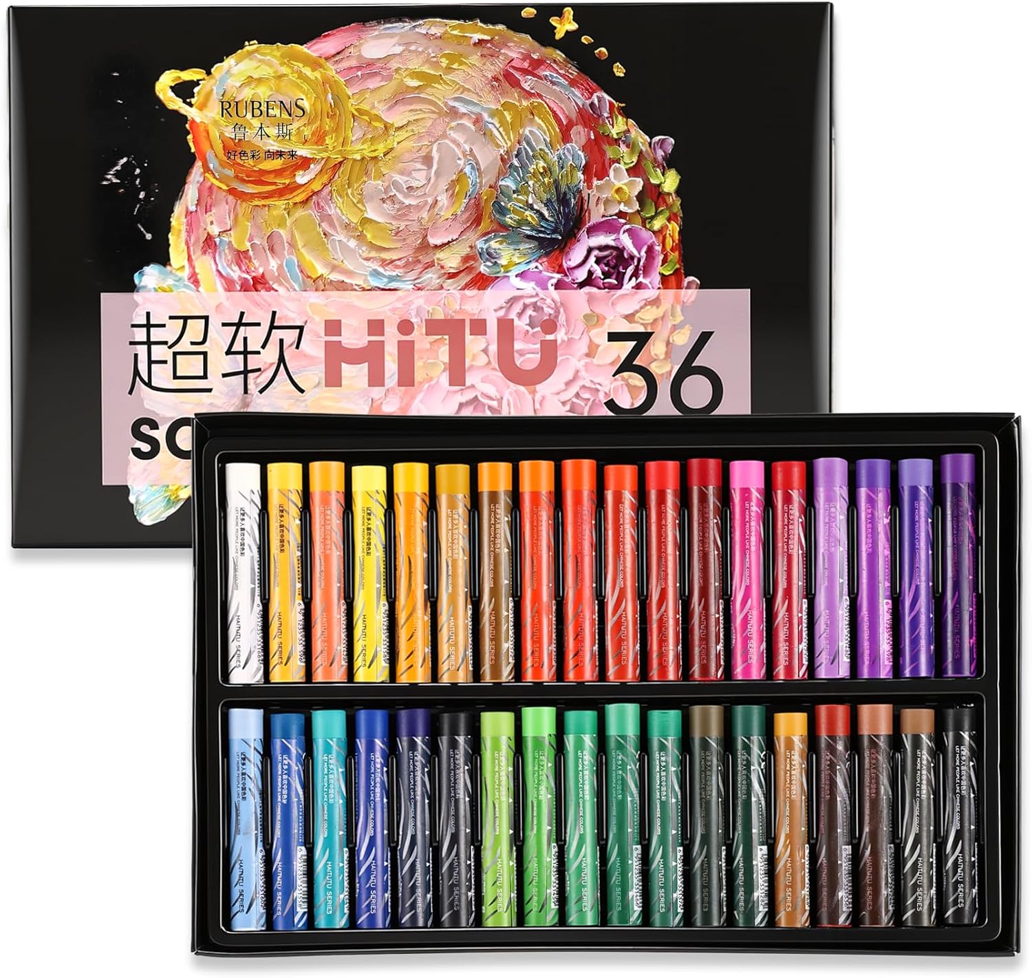 US Fulfillment - rubens Soft Oil Pastels Set ( 24 / 36 /48 colors )  (24 / 36 / 48 Macaron Colors), Creamy Texture Oil Pastelss for Drawing. Blending, Dreamy Art Supplies Gift for Adult, Beginners, Artists