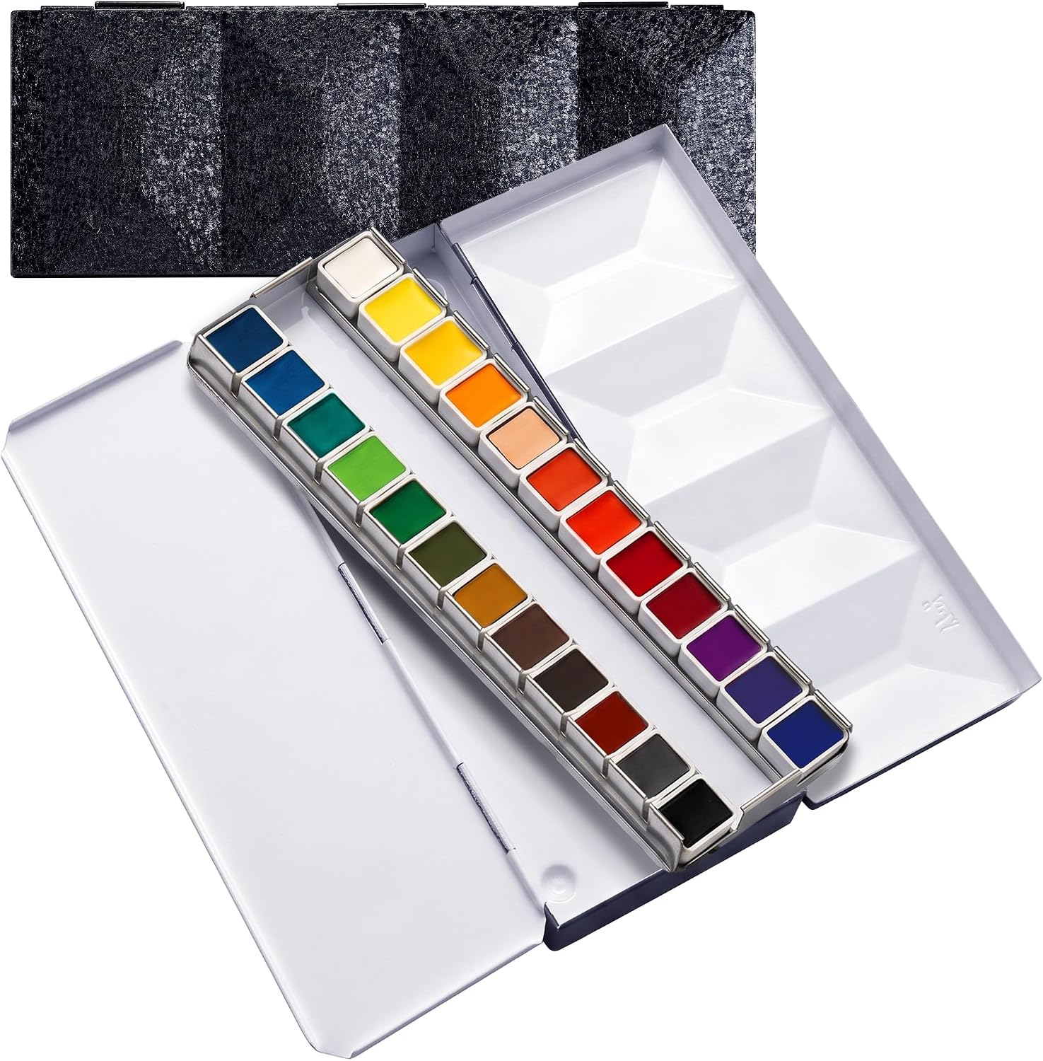 US Fulfillment - Paul Rubens Watercolor Paint Set 24 Colors Black / Moonlight / Peacock / Pink / Red