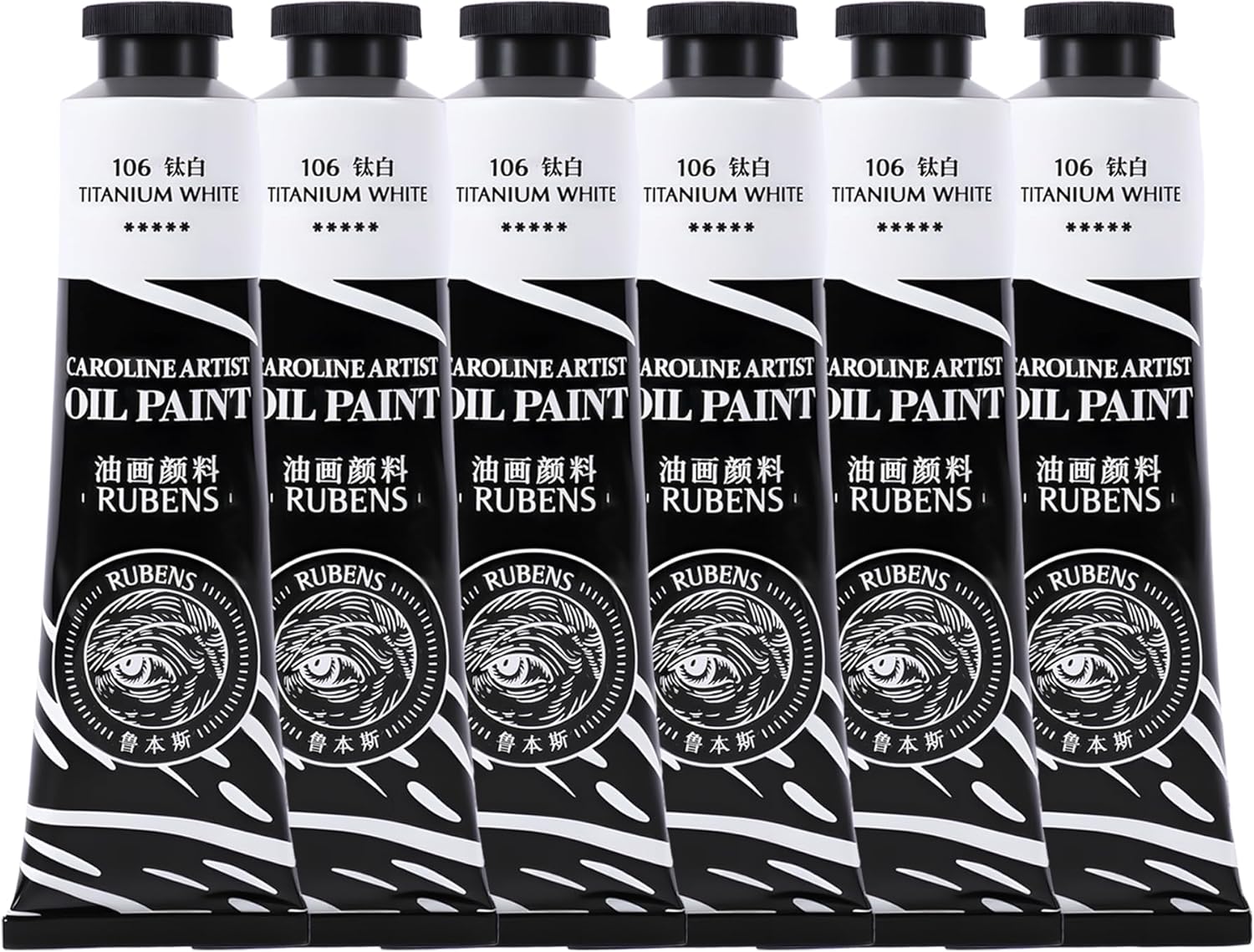 US Fulfillment - rubens Oil Paints Set 10 Colors, 60ml Large Tubes Oil Color Paint for Canvas, Professional Oil Colors with High Saturation, Landscape / Standard / Portrait /  Still Life Color / 15 Colors-A / B / C / 6 Titanium White Art Supplies