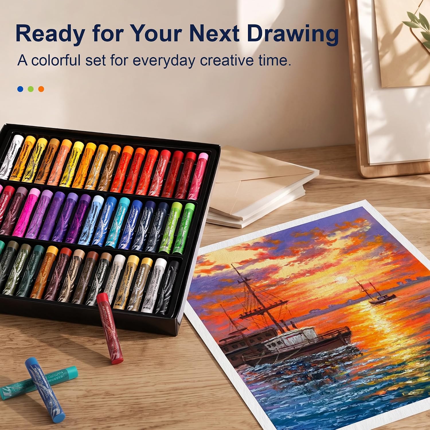 US Fulfillmen - Paul Rubens Oil Pastels Set of 48 Colors, Creamy & Easy Blending - 24 / 36  / 48 Colors / 48 Colors Set /  | 24 / 36 / 48 Macaron Colors | 24 / 48 Macaron Colors Set