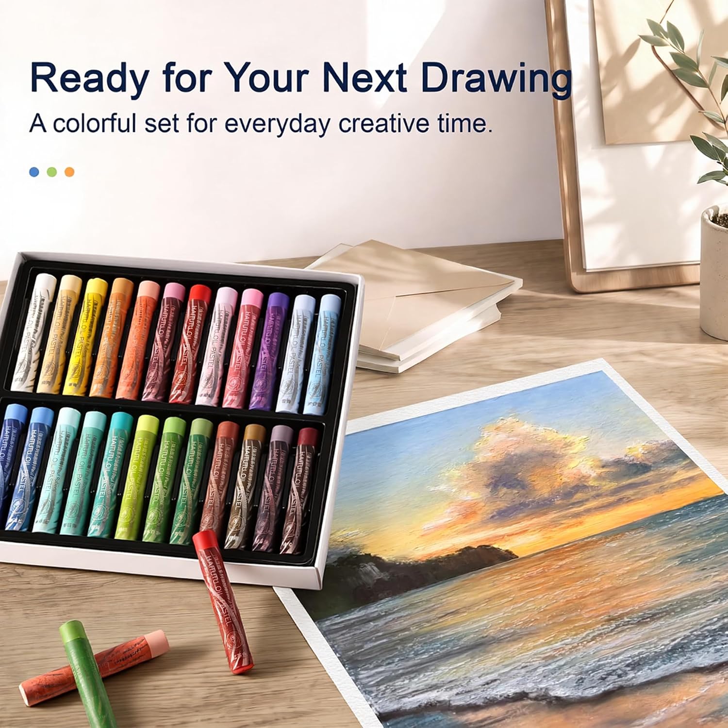 US Fulfillment - Paul Rubens Oil Pastels Set of 36 Muted Gray Colors, Creamy & Blendable