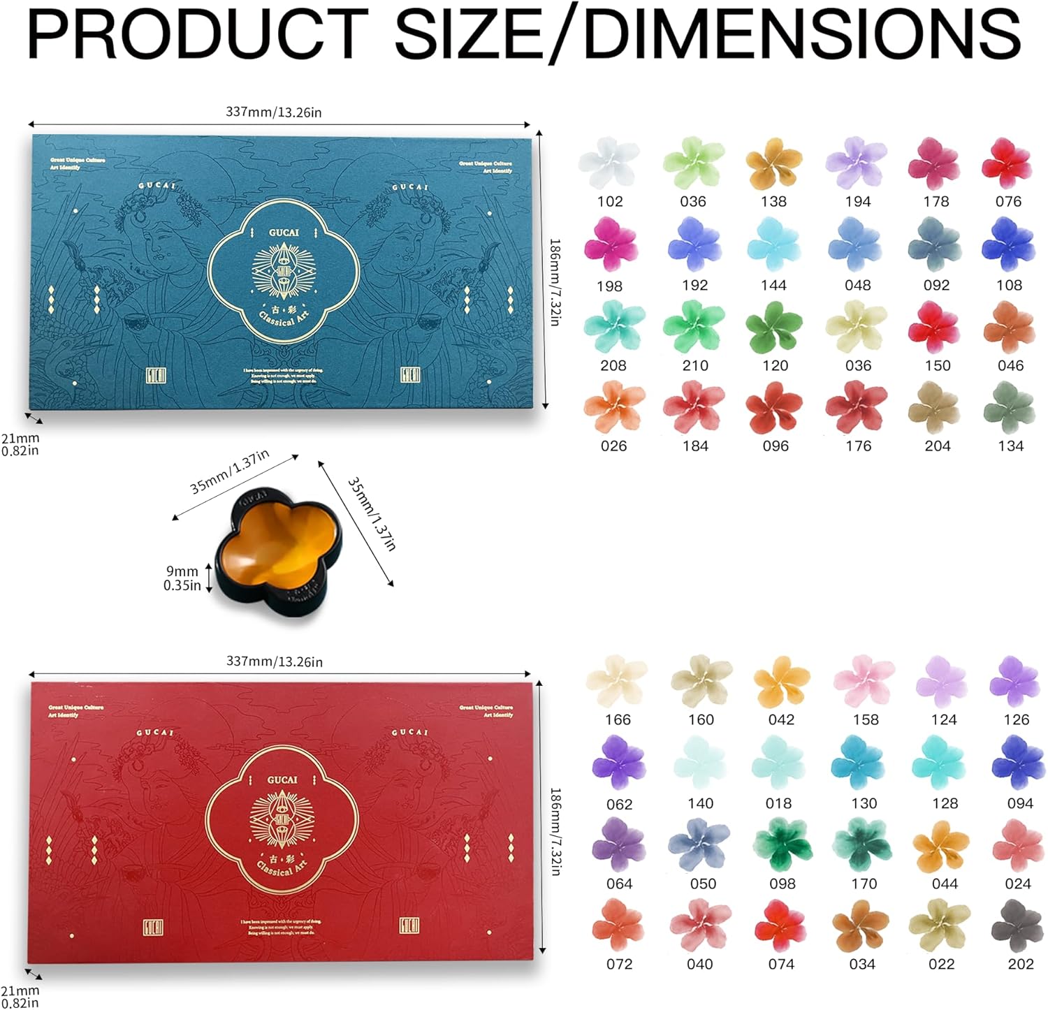 US Fulfillment - rubens Watercolor Paint Set 24 / 48 Color ( Style I / II / III / IV / IX / X ), Professional Pigment-Rich Water Colors for Adults, Premium Art Supplies Kit, Gift for Artists, Beginners & Students